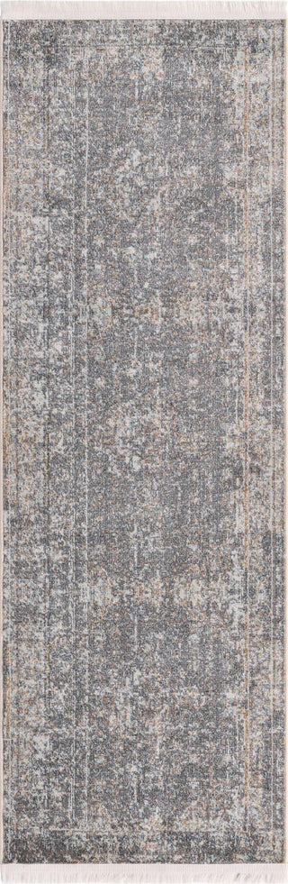 Unique Loom Baracoa T-F552 Dark Gray Area Rug Runner Top-down Image