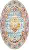 Unique Loom Baracoa T-F557 Light Blue Area Rug Oval Top-down Image