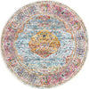 Unique Loom Baracoa T-F557 Light Blue Area Rug Round Top-down Image