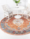 Unique Loom Baracoa T-F557 Rust Red Area Rug Round Lifestyle Image