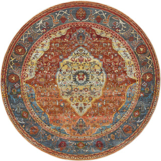 Unique Loom Baracoa T-F557 Rust Red Area Rug Round Lifestyle Image