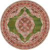 Unique Loom Baracoa T-F561 Green Area Rug Round Top-down Image