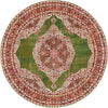 Unique Loom Baracoa T-F561 Green Area Rug Round Top-down Image