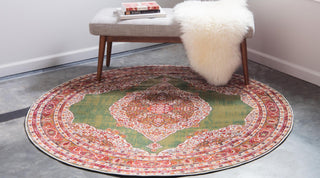 Unique Loom Baracoa T-F561 Green Area Rug Round Lifestyle Image