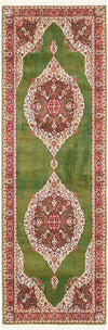 Unique Loom Baracoa T-F561 Green Area Rug Runner Top-down Image