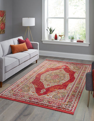 Unique Loom Baracoa T-F561 Red Area Rug Rectangle Lifestyle Image Feature