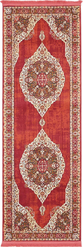 Unique Loom Baracoa T-F561 Red Area Rug Runner Top-down Image