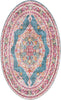Unique Loom Baracoa T-F561 Turquoise Area Rug Oval Top-down Image