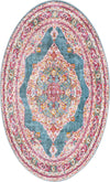 Unique Loom Baracoa T-F561 Turquoise Area Rug Oval Top-down Image