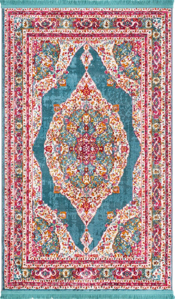 Unique Loom Baracoa T-F561 Turquoise Area Rug main image