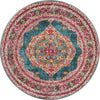 Unique Loom Baracoa T-F561 Turquoise Area Rug Round Top-down Image