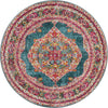 Unique Loom Baracoa T-F561 Turquoise Area Rug Round Top-down Image