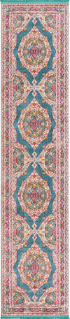 Unique Loom Baracoa T-F561 Turquoise Area Rug Runner Top-down Image