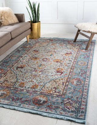 Unique Loom Baracoa T-F576 Light Blue Area Rug Rectangle Lifestyle Image