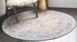 Unique Loom Baracoa T-F576 Light Blue Area Rug Round Lifestyle Image