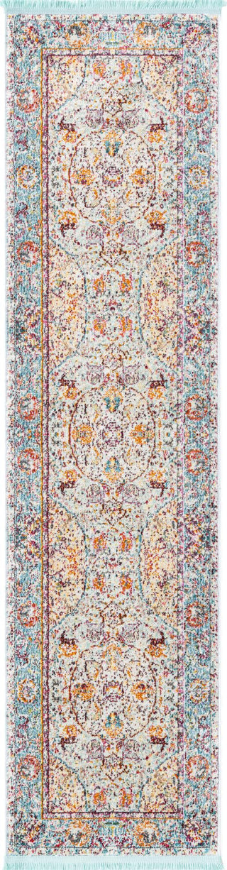 Unique Loom Baracoa T-F576 Light Blue Area Rug Runner Top-down Image