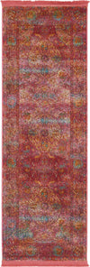 Unique Loom Baracoa T-F576 Red Area Rug Runner Top-down Image