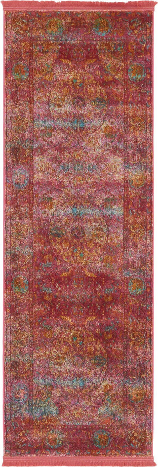 Unique Loom Baracoa T-F576 Red Area Rug Runner Top-down Image