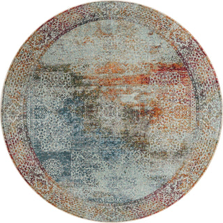 Unique Loom Baracoa T-F581 Multi Area Rug Round Lifestyle Image