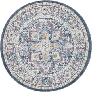 Unique Loom Baracoa T-HAVANA-1004 Gray Area Rug Round Top-down Image