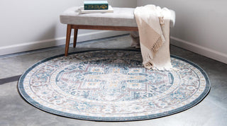 Unique Loom Baracoa T-HAVANA-1004 Gray Area Rug Round Lifestyle Image