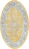 Unique Loom Baracoa T-HAVANA-1004 Yellow Area Rug Oval Top-down Image