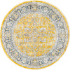 Unique Loom Baracoa T-HAVANA-1004 Yellow Area Rug Round Top-down Image