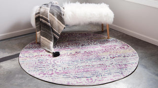 Unique Loom Baracoa T-HAVANA-1005 Pink Area Rug Round Lifestyle Image