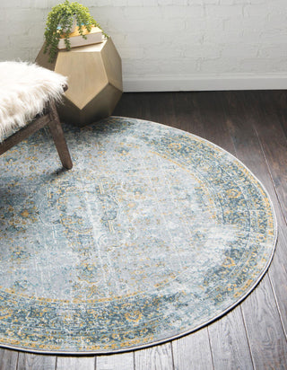 Unique Loom Baracoa T-HAVANA-1006 Gray Area Rug Round Lifestyle Image