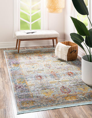 Unique Loom Baracoa T-HAVANA-1011 Light Blue Area Rug Rectangle Lifestyle Image Feature