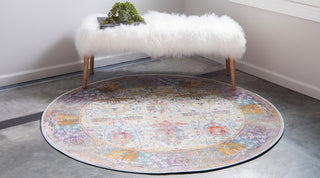 Unique Loom Baracoa T-HAVANA-1011 Light Blue Area Rug Round Lifestyle Image