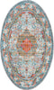Unique Loom Baracoa T-HAVANA-1012 Light Blue Area Rug Oval Top-down Image