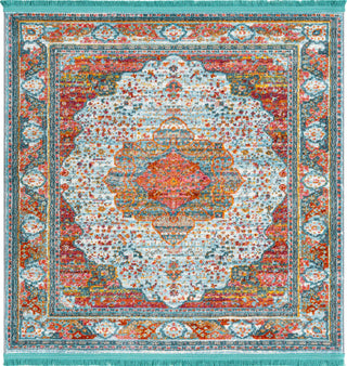 Unique Loom Baracoa T-HAVANA-1012 Light Blue Area Rug Square Top-down Image