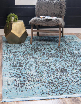 Unique Loom Baracoa T-HAVANA-1014 Light Blue Area Rug Rectangle Lifestyle Image Feature