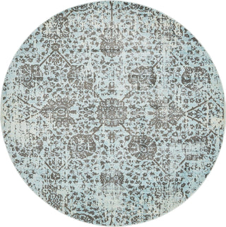 Unique Loom Baracoa T-HAVANA-1014 Light Blue Area Rug Round Top-down Image