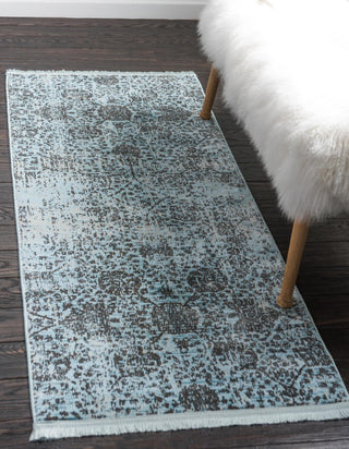 Unique Loom Baracoa T-HAVANA-1014 Light Blue Area Rug Runner Lifestyle Image