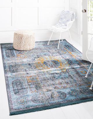 Unique Loom Baracoa T-HAVANA-1016 Blue Area Rug Rectangle Lifestyle Image Feature