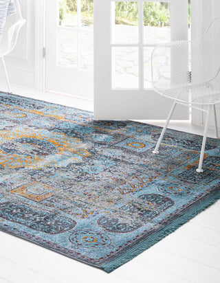 Unique Loom Baracoa T-HAVANA-1016 Blue Area Rug Rectangle Lifestyle Image