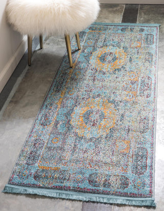 Unique Loom Baracoa T-HAVANA-1016 Blue Area Rug Runner Lifestyle Image