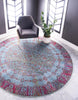 Unique Loom Baracoa T-HAVANA-1017 Blue Area Rug Round Lifestyle Image