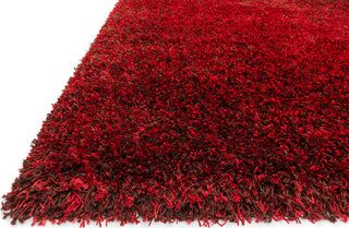 Loloi II Barcelona Shag BS-01 Red / Brown Area Rug Corner Image