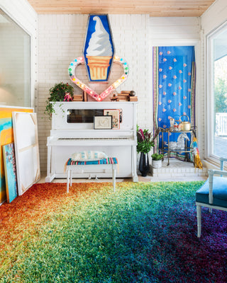 Loloi II Barcelona Shag BS-01 Rainbow Area Rug Lifestyle Image