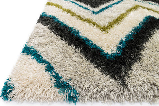 Loloi II Barcelona Shag BS-11 Ivory / Multi Area Rug Corner Shot Feature