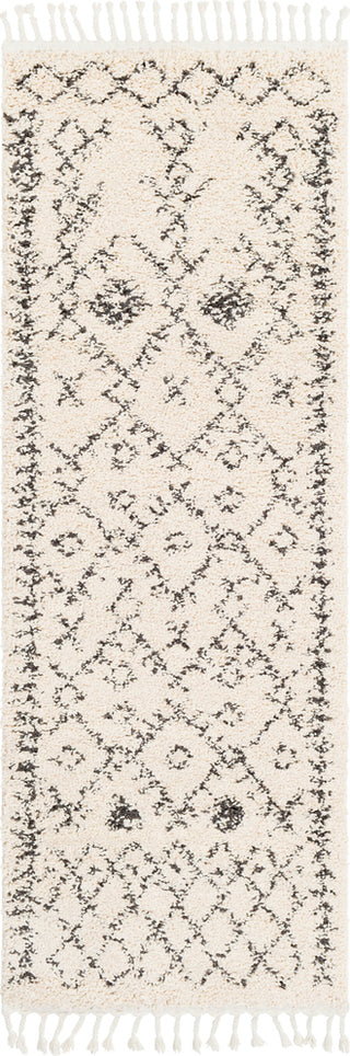 Surya Berber Shag BBE-2302 Charcoal Beige Area Rug Runner Image