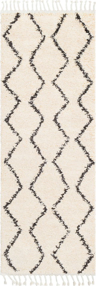 Surya Berber Shag BBE-2303 Charcoal Beige Area Rug Runner Image