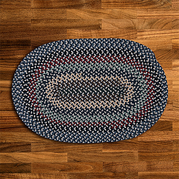 Blue Ridge Wool Oval Braided Rug, 7' x 9' - Moss Multi