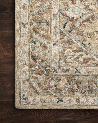 Loloi II Beatty BEA-02 Beige/Ivory Area Rug Corner On Wood