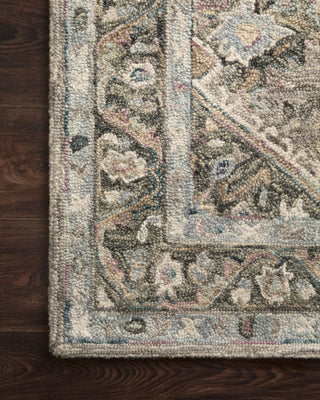 Loloi II Beatty BEA-02 Sky/Multi Area Rug Corner On Wood