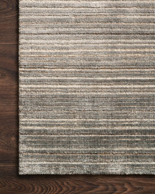 Loloi Bellamy BEL-01 Grey Area Rug Corner On Wood