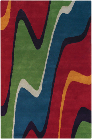 Chandra Bense BEN-3001 Green/Red/Orange/Blue Area Rug main image